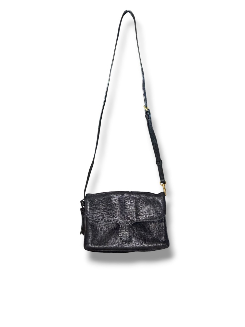 TORY BURCH McGraw Foldover Crossbody Bag - Black